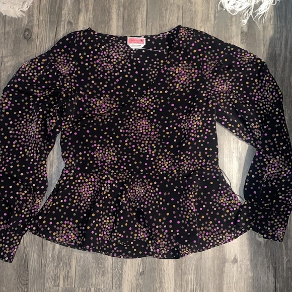 Kate Spade Disco Dits  wrap top XXS polka dots - Picture 3 of 7